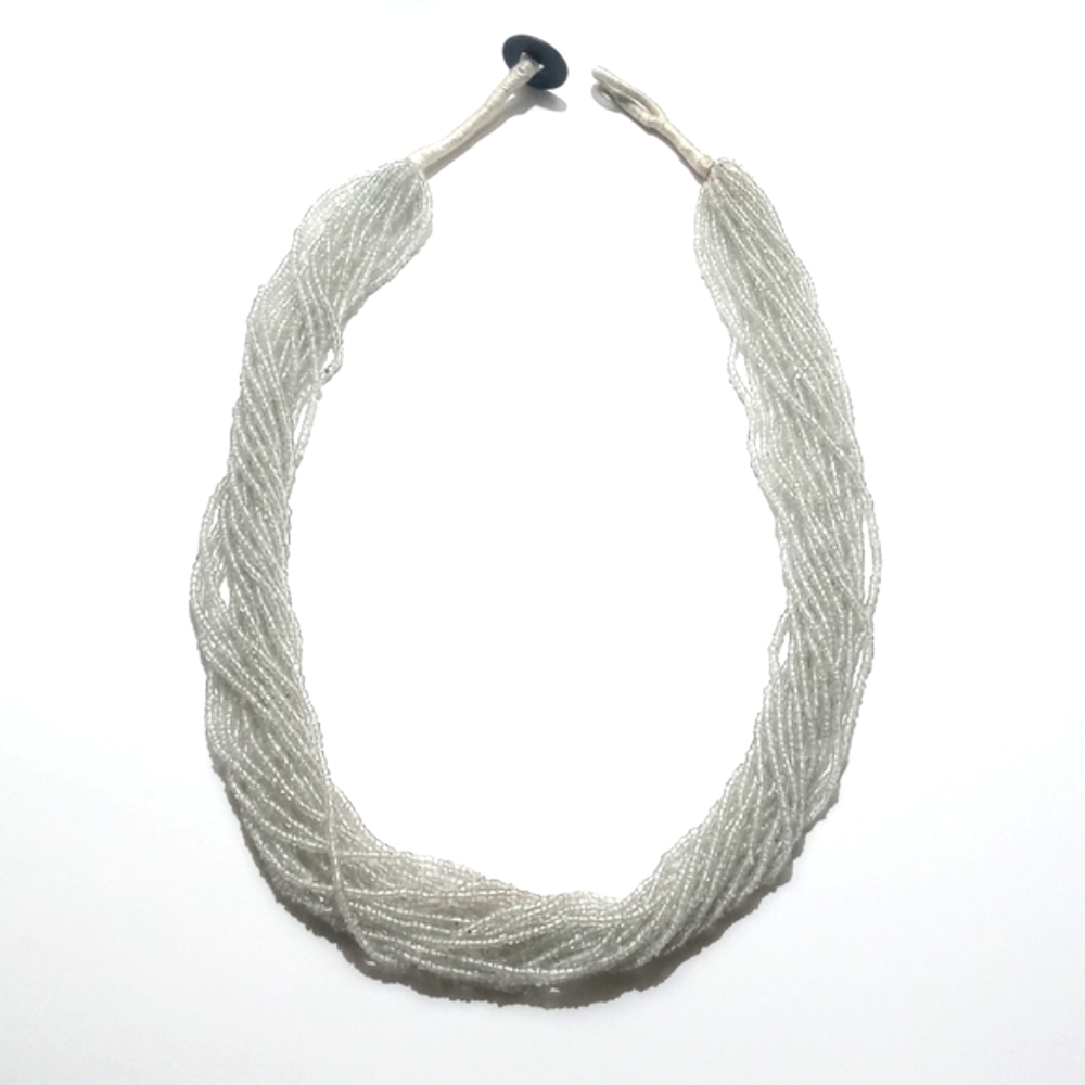 *Relisted* Vintage Multi String Clear Beaded Necklace from India - Picture 14 of 14